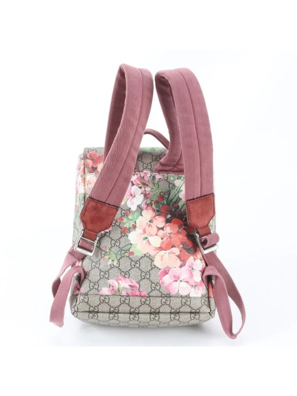 Gucci GG Blue Mus Supreme Flora Leather Backpack